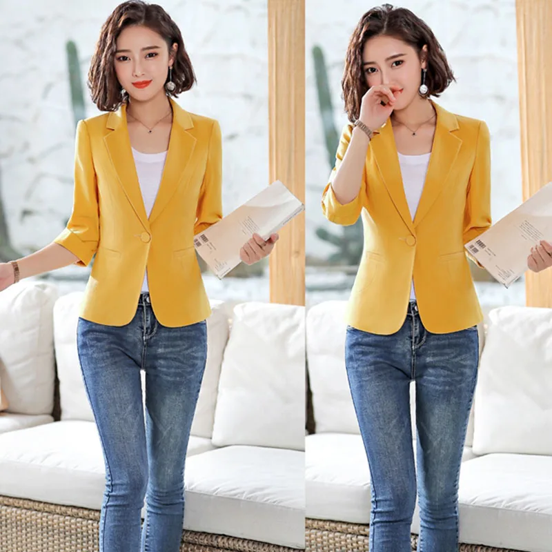 Женский блейзер с длинным рукавом женский пиджак офисный Осенний Блейзер