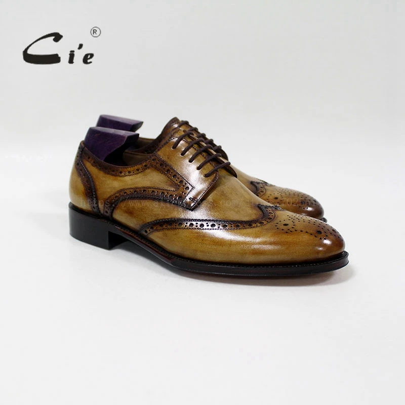 CIE goodyear welted ручной работы мужские кожаные shoe100% натуральной телячьей кожи мужские туфли на плоской подошве платье костюм дышащая обувь дерби D-01