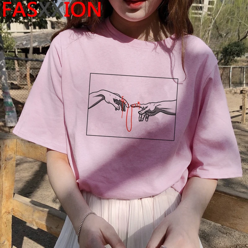 90s футболка гранж Эстетическая Женская милая Футболка Harajuku Ullzang модная Kawaii Летние