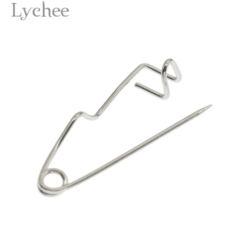 Lychee Life 100 шт. 16 мм/19 мм/22 мм/26 мм/32 мм S изогнутые защитные булавки серебристого