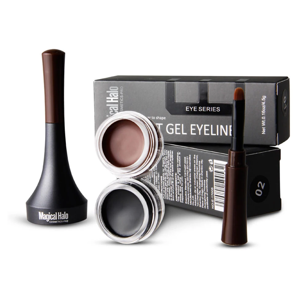 Волшебный ореол 2 цвета коричневая и Черная Подводка для глаз гель Водостойкая с