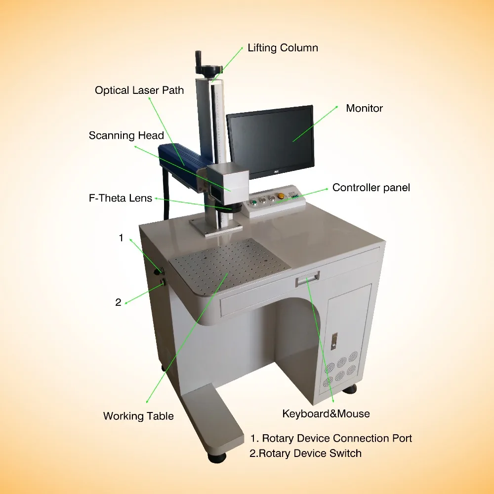 Высокая точность и скорость волоконного лазерного гравировального станка для