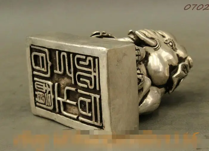 Chinese Silver Bronze Dynasty Palace JiXiang Elephant Statue Seal Signet Stamp | Дом и сад