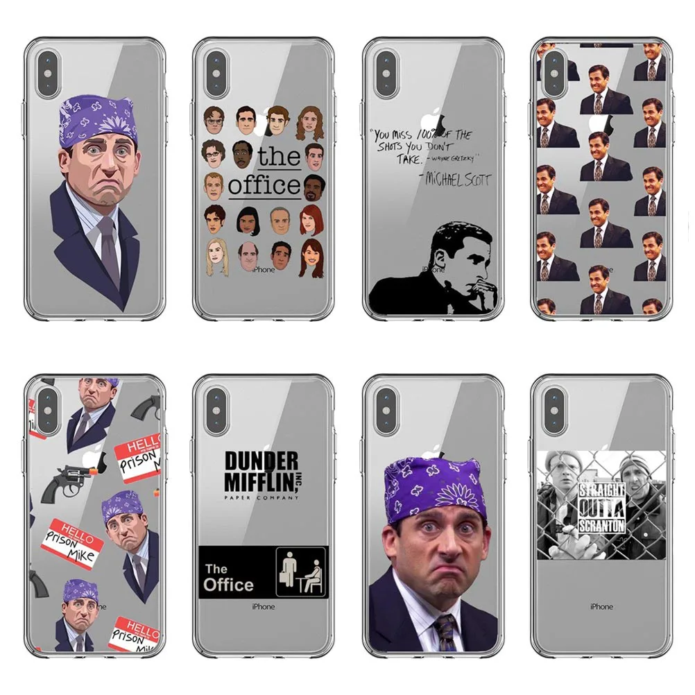 Мягкий силиконовый чехол из ТПУ с веселым рисунком Майкла Скотта для iPhone X10 5 5s Se 6