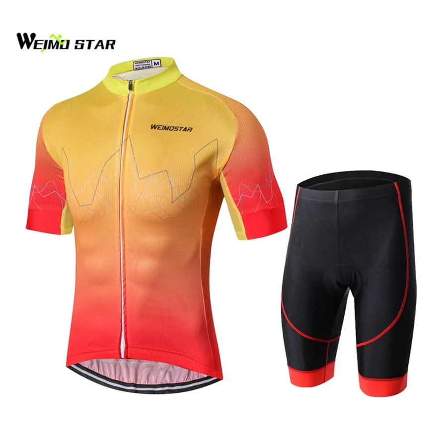 

Summer Cycling Jersey Men Short Sleeve Bike Jersey Breathable Ropa Ciclismo Outdoor Biking Clothing Gel Pad Bib Shorts Sets