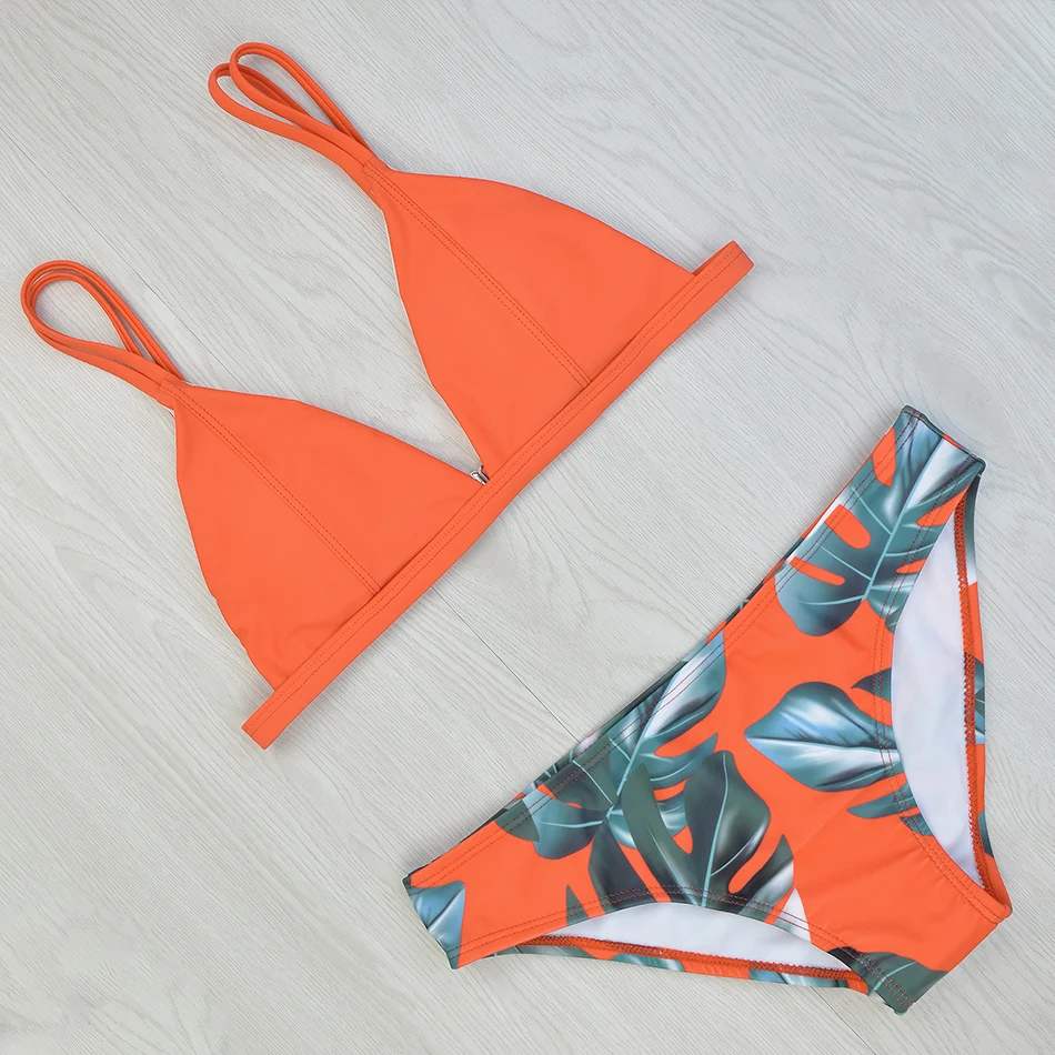 2018 для женщин пикантные треугольники комплект бикини низкая талия Push Up Купальник