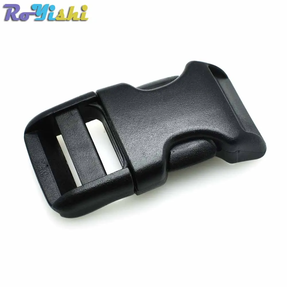 Kopen 1000 Stks/pak 3/4 ''(20mm) Plastic Voorgevormd Zijsluiting Voor Paracord Survival Armbanden/Halsband Zwart