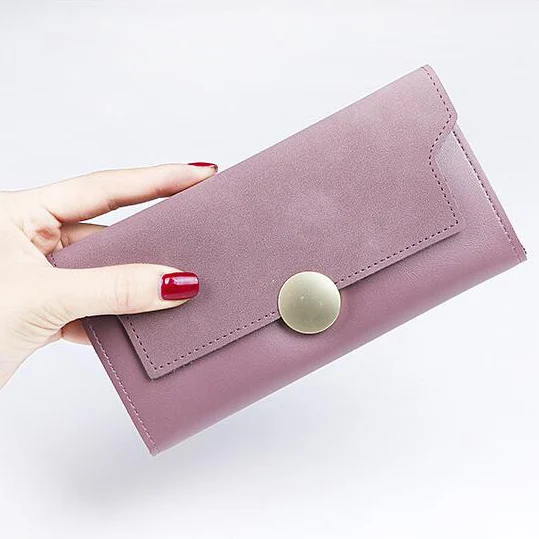 Pink Женские кошельки, клатч, сумки для денег, женские кошельки, Женский Длинный кошелек, карман для карт, ID держатель, конверт, сумка, модный кошелек для девочек - Цвет: Pink