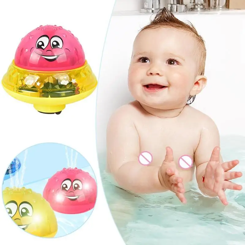 

Funny Children Electric Induction Sprinkler Toy Light Baby Bath Toy w/Base Water Spray Beach Ball for Outdoor Lawn Summer Game C