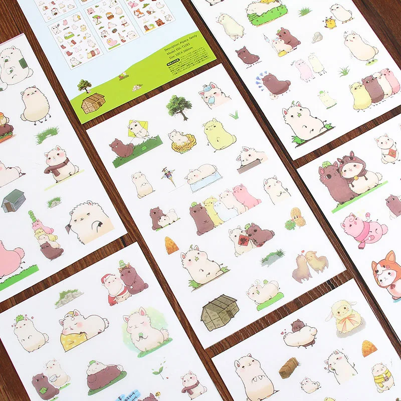 Joylong 6 шт. дети Pusheen стикеры s Скрапбукинг Мультфильм Альпака Милая наклейка с