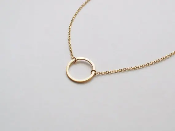 

Gift New Dainty geometry hollow Circle pendant Necklace Open Circle Outline love lucky eternity karma circle round jewelry