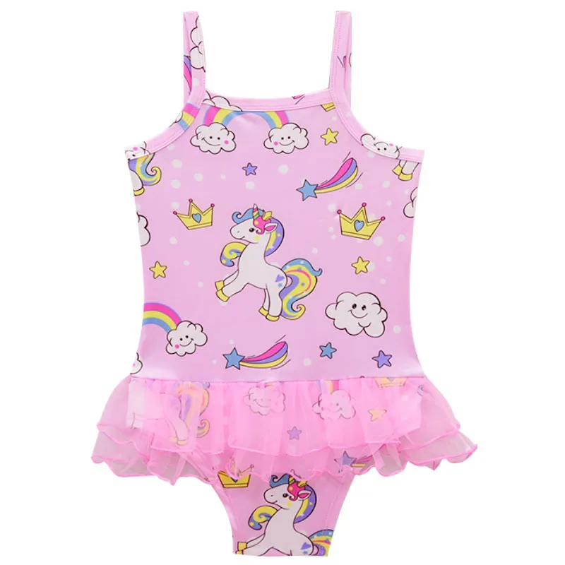 Baby Girl Cute Unicorn Party Dress Kids Swimsuits Girls Swimming bikini Bathing Suit Unicornio Rainbow princess Dresses | Детская одежда