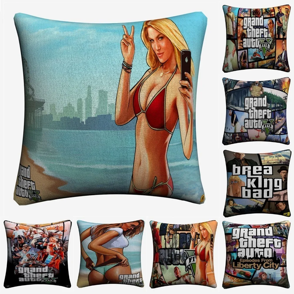 GTA 5 Сексуальное Женское город игра декоративное хлопковое белье Наволочка на