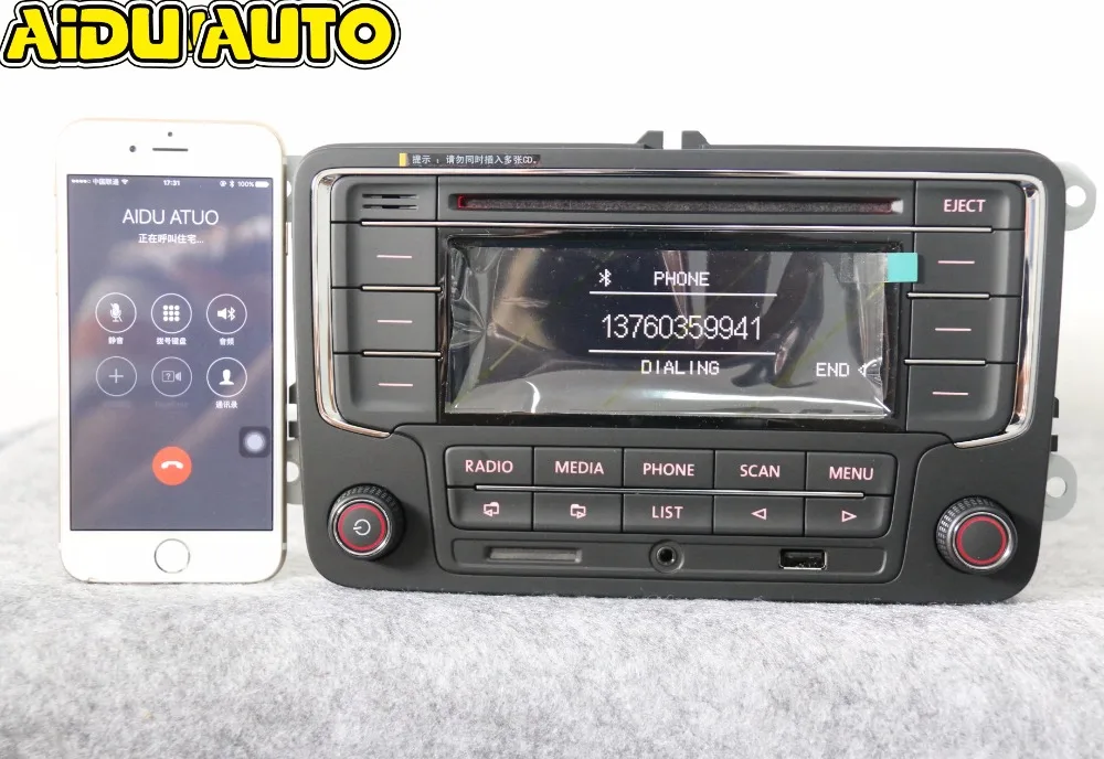 AIDUAUTO используется RCN210 Bluetooth MP3 USB плеер CD MP3 радио для VW Golf 5 6 Jetta Mk5 MK6 Passat B6 CC B7