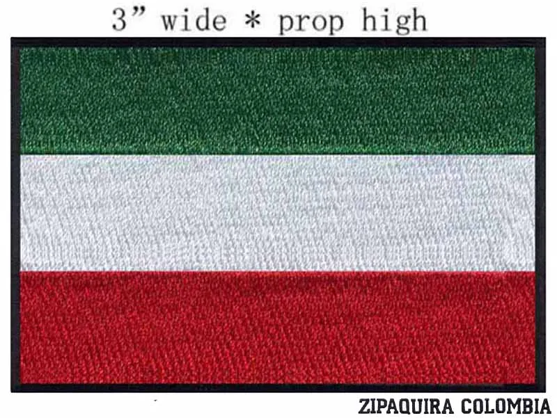 

3" wide Zipaquira, Colombia Flag embroidery patch for stripes/small badge/patch rock