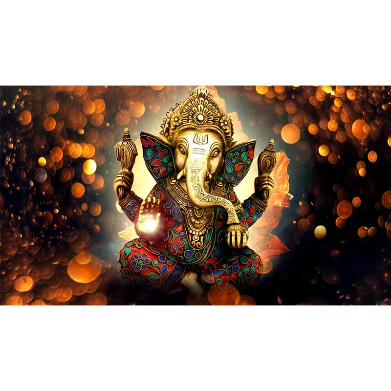 lord ganesha 1 Настенная Художественная печать Lord Ganesha Vinayaka Ganapati статуя Будды картина Религиозное искусство золотой слон декоративные картины - Цвет: lord ganesha 1