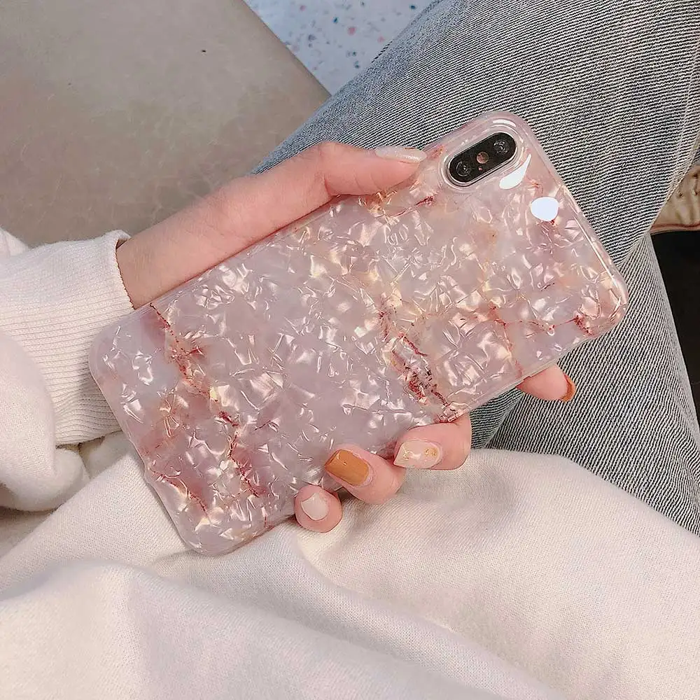 Мягкий мраморный чехол для iphone 11 Pro max XS MAX XR 6 S 7 8 Plus X Модный милый мультяшный |