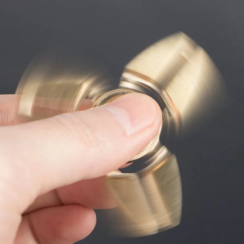 3 угла EDC Tri-Spinner Fidget Toys шаблон ручной Спиннер медный фиджет и взрослые с СДВГ