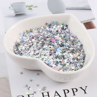 eco friendly pet ultrathin 4mm cross star nail sequin mixed holographic laser silver glitter sequins for craft nail art decor