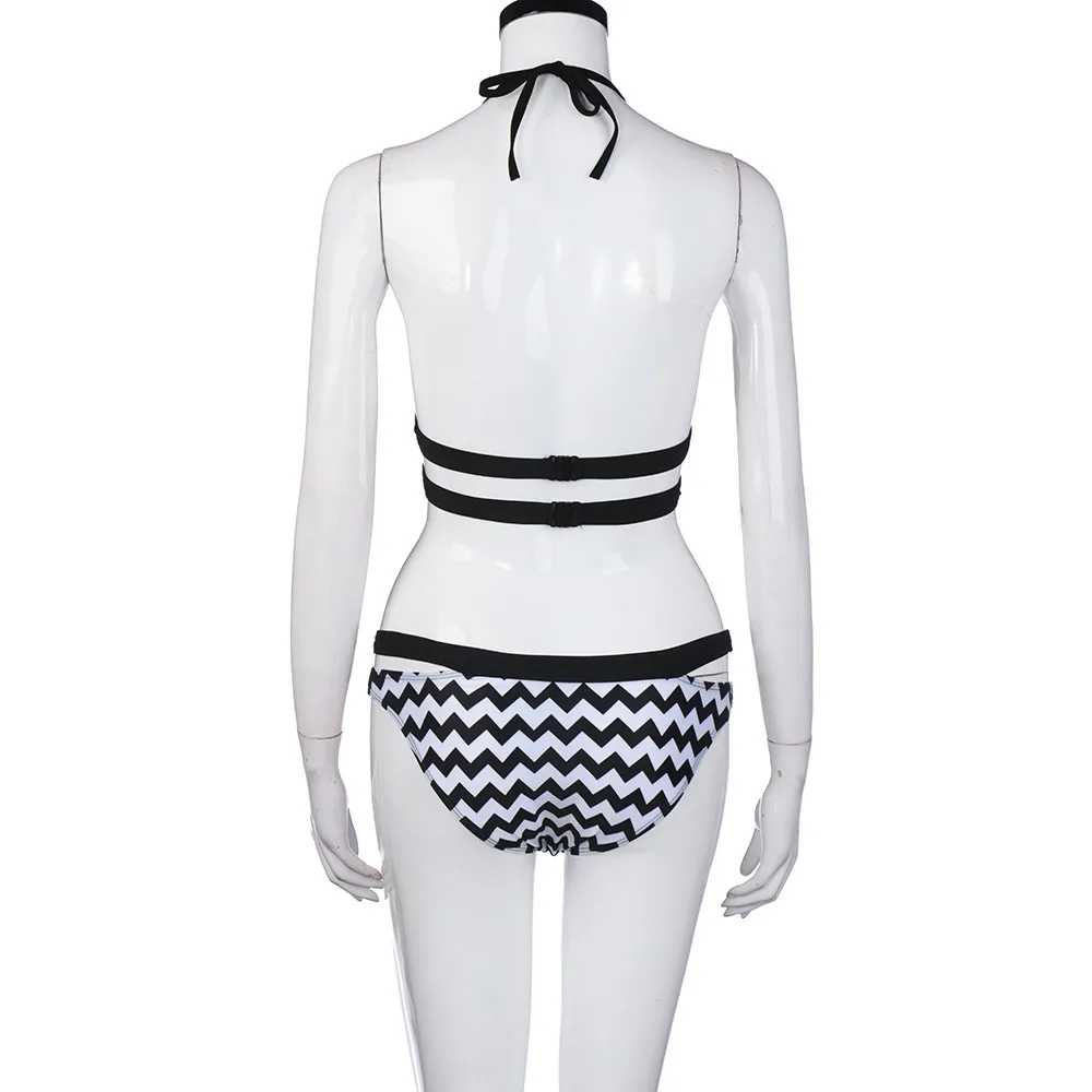 2019 сексуальный комплект бикини купальный костюм с бантом женский черно белый