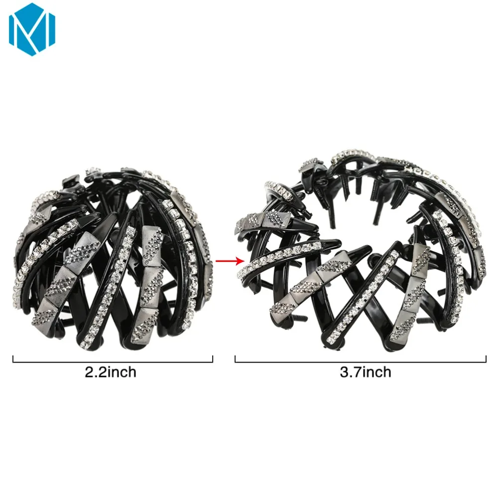 M MISM коготь для волос жемчужные стразы модные булочки женщин заколки удобные