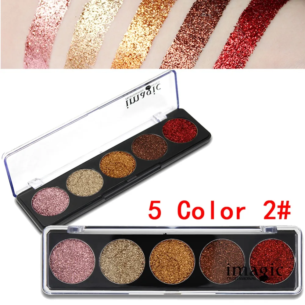 Бренд IMAGIC 5 цветов блестящие яркие тени для век косметика макияж прессованные