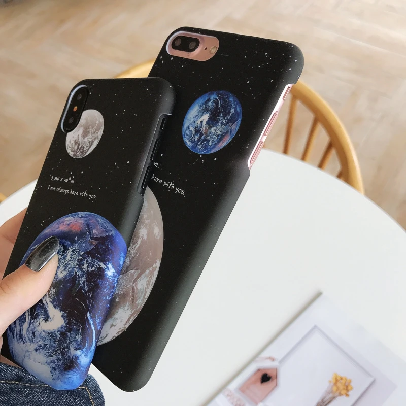 Для iphone XS MAX случае мода Земля и Луна назад чехол для X XR защиты телефона 6 6S 7 8 плюс |