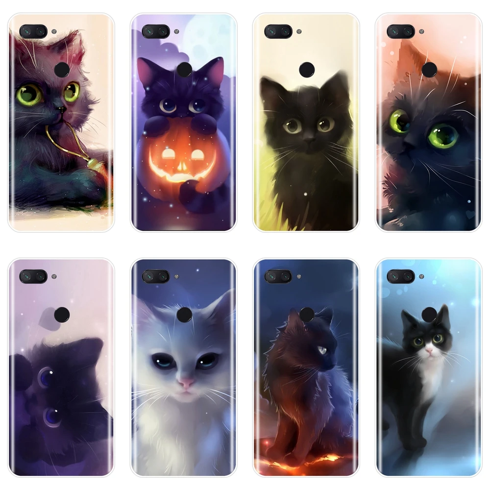 Cute Cat Phone Case For Xiaomi MiA1 MIA2 Mi8 Soft Silicone Back Cover For Xiaomi Mi A1 A2 Lite 8 SE 5 5C 5S 5X 6 6X Plus Case