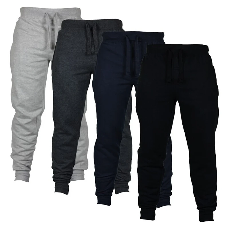 

Men Joggers Sweatpants Trousers Casual Elastic Polyester Fitness Workout Pants Male Drawstring Trousers Solid Pants 8J1771