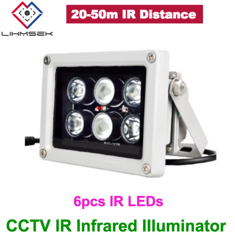 Lihmsek CCTV ИК инфракрасный осветитель 6 шт. IR Array светодиодов 20 50 м дальность действия