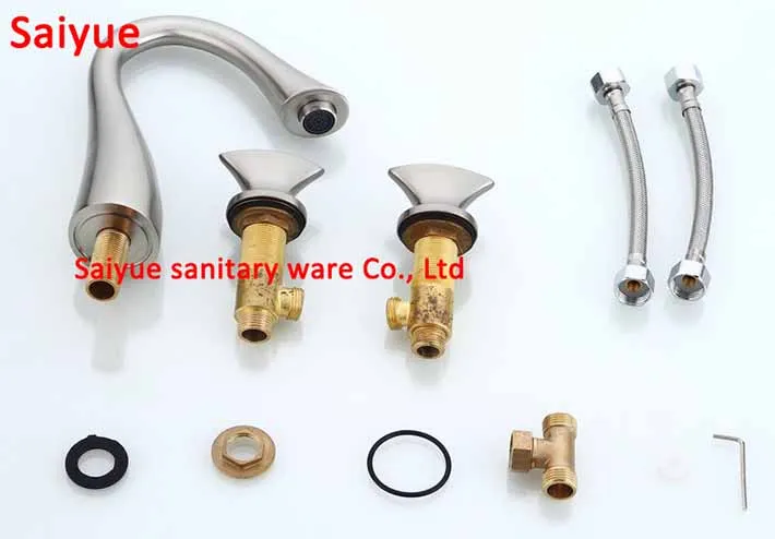 Элегантный винтажный матовый никелевый и золотой разбросанный 3 шт. кран для