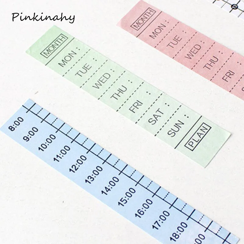 3 листа/лот время недели план бумажные наклейки сделай сам многофункциональные