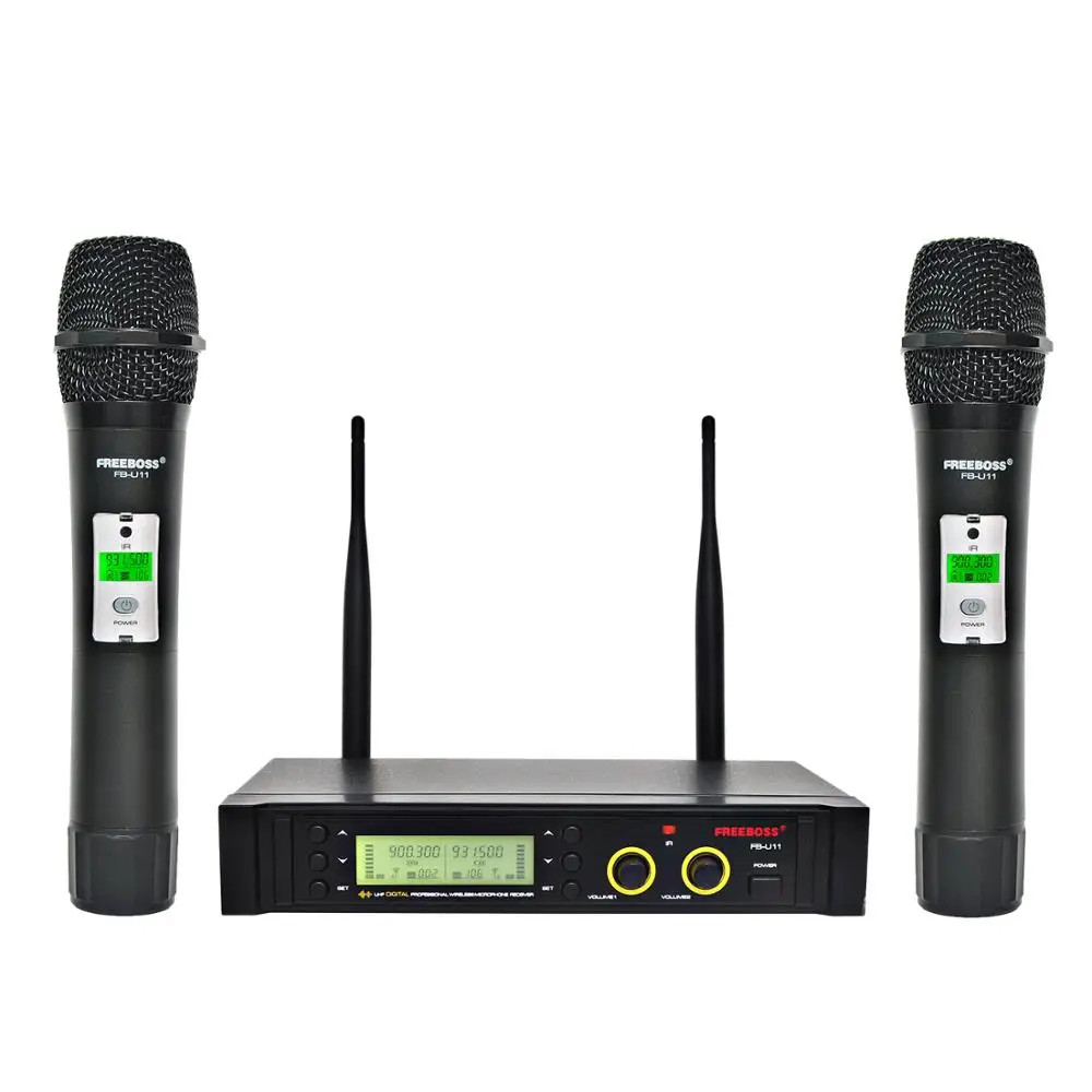 FB U11 UHF Беспроводная микрофонная система 2 канала 100 каналов IR частота
