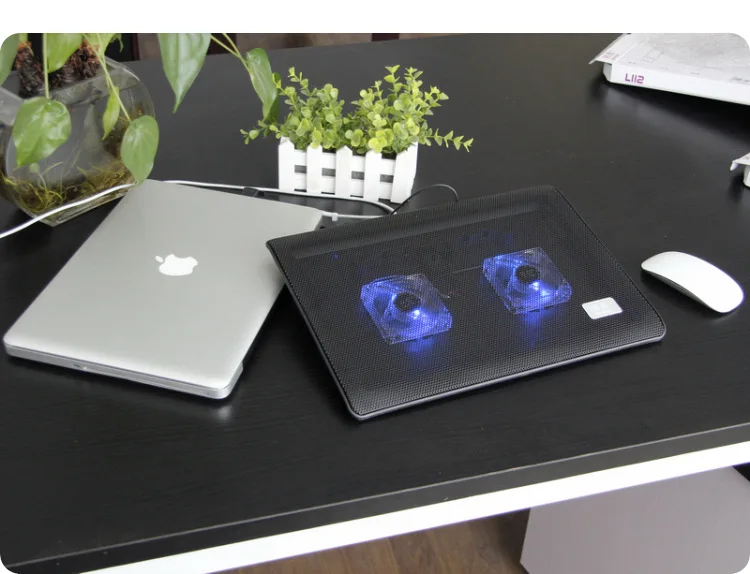 Игровой ноутбук USB охлаждающая подставка для вентиляторов подставка кулер компьютерный ПК светодиодный светильник ноутбук скользящая платформа для ноутбука 17''