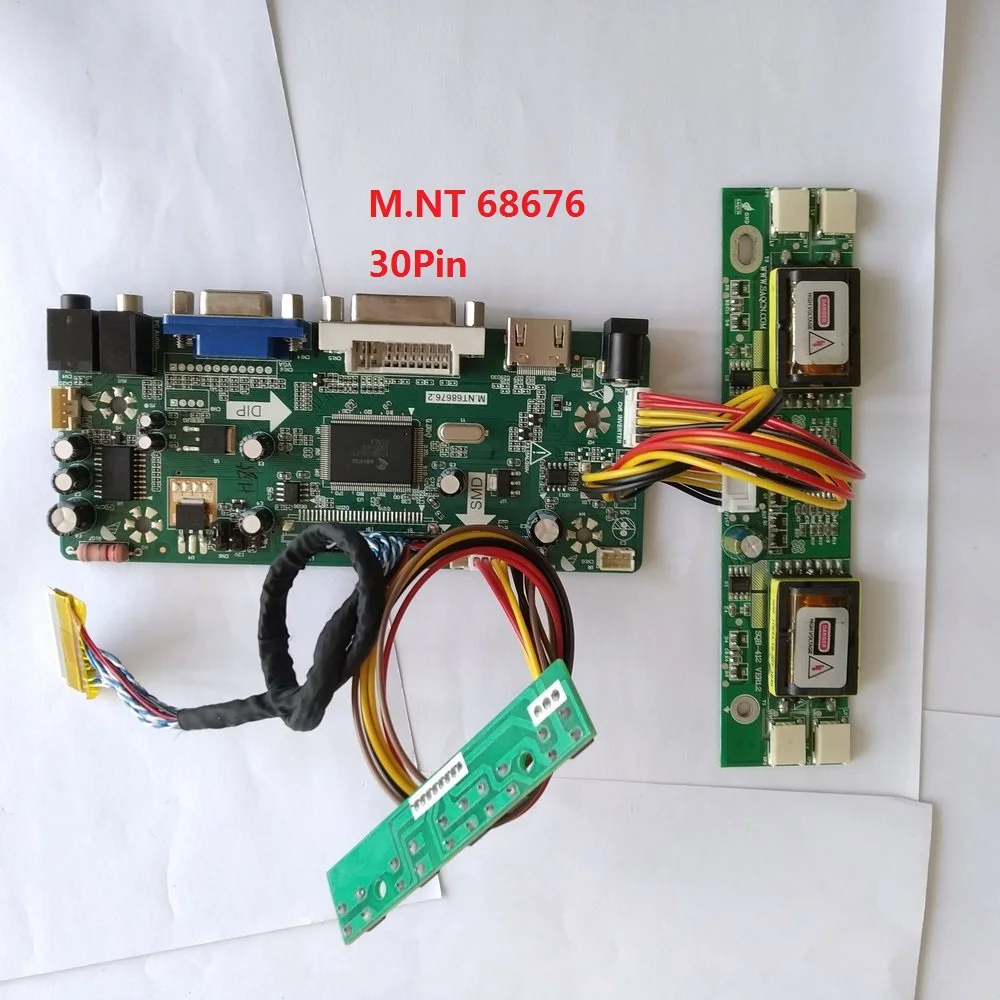 

kit for M190EG02 V0 M.NT68676 DIY 30pin VGA DVI Screen Panel 1280X1024 LVDS 4 lamps HDMI Driver Controller board 19"