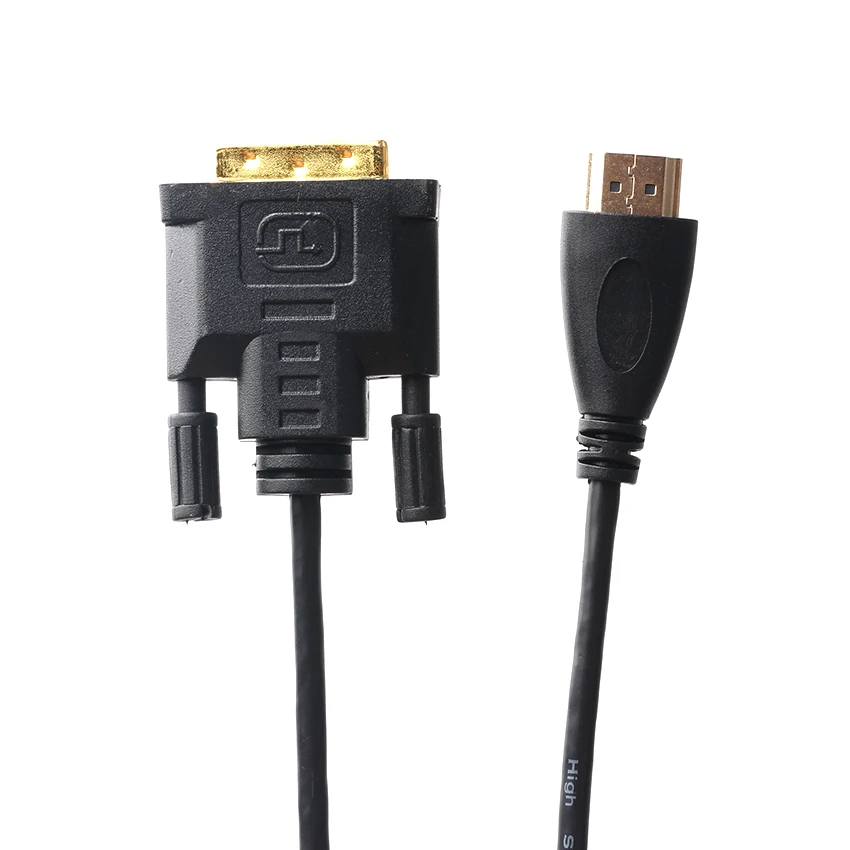 100 шт./лот HDMI к DVI папа 24 + 1 DVI-D Мужской адаптер видео кабель золото 1080P для HDTV DVD