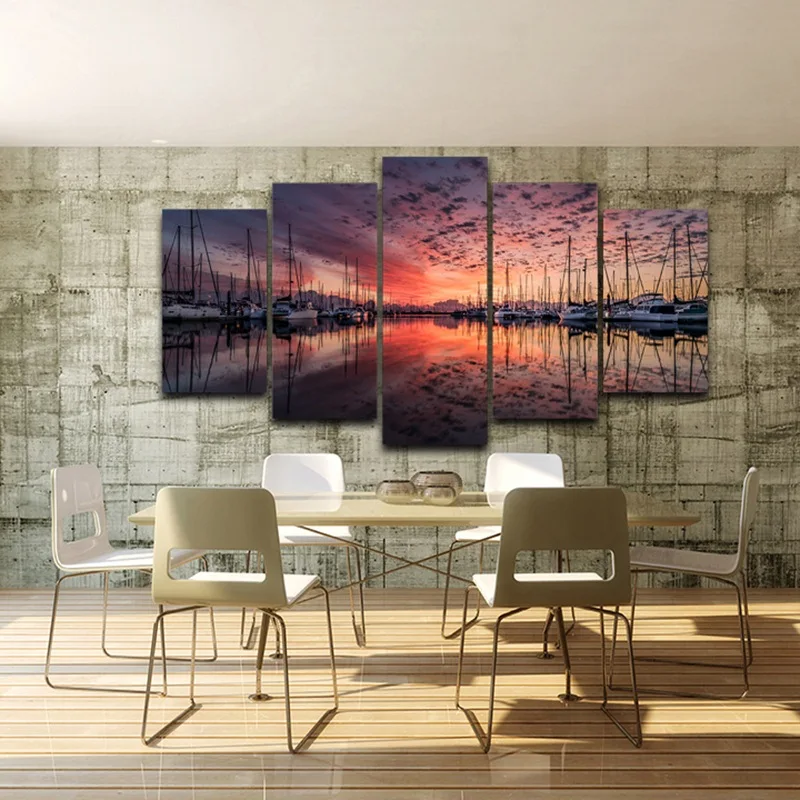 

Spray Oil Painting Decoration HD Printed Home Decor Artistic Print Painting on Canvas wall art pictures Framed Sunset Bay AE0173