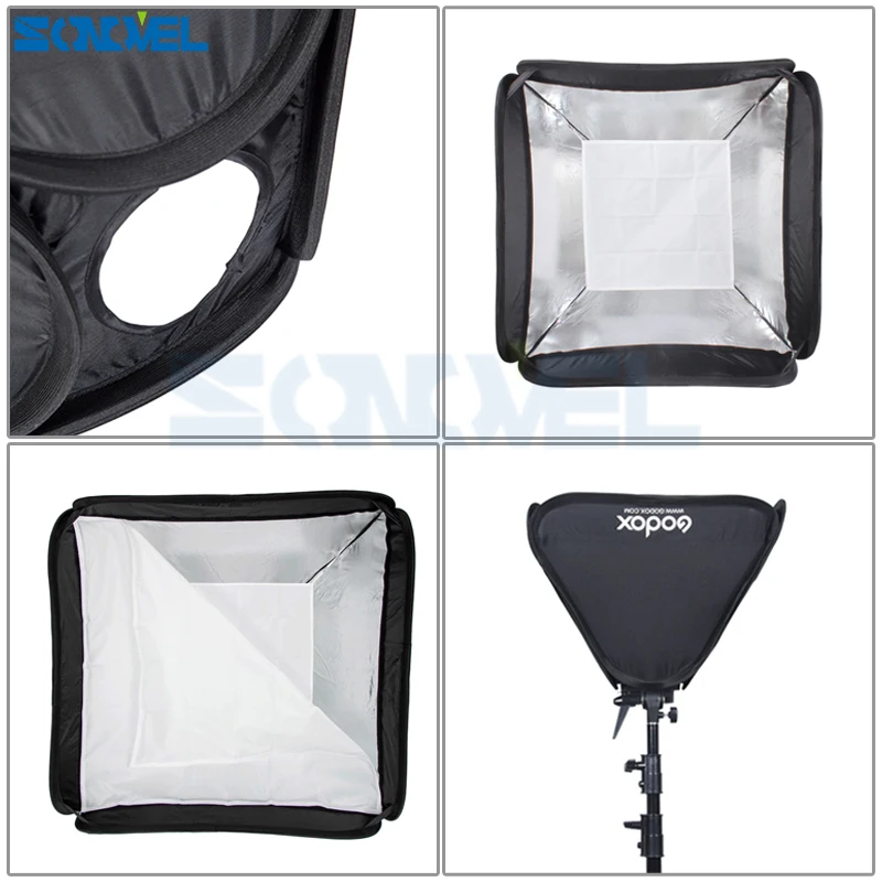 Godox 80x80 см 32*32 дюймов софтбокс комплект Рассеиватель Вспышки + s образный кронштейн