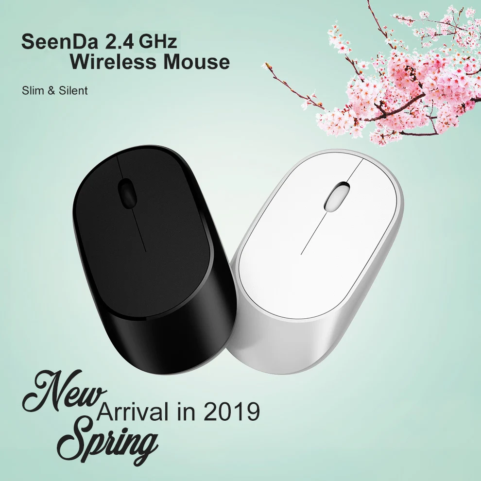 SeenDa 2 4G Бесшумная беспроводная мышь для компьютера ноутбука мыши путешествий