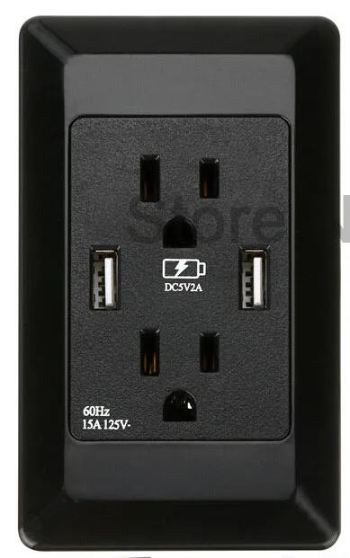 USB зарядное устройство US Plug 2 настенная розетка Панель умная зарядка для iphone samsung