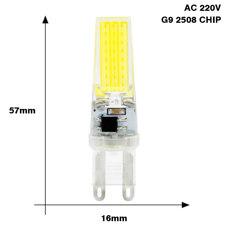 10 шт. светодиодный светильник G9 G4 12 В AC DC 220 В 3 Вт 6 Вт 9 Вт Bombillas lampada светодиодный светильник G4 AC 12 В COB светильник для замены точечного светильника - Испускаемый цвет: G9 COB 2508 220V