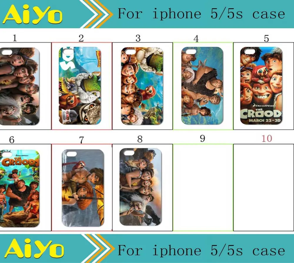 Top selling! 8pcs/lot fashion design for The Croods cell phone cover case iphone 5 5S+free shipping |