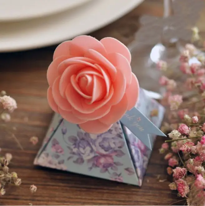 90 шт. креативная розовая подарочная коробка в форме цветка треугольная пирамида