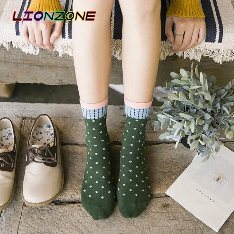 Носки LIONZONE с цветами в горошек Новое поступление Весенняя уличная одежда милые