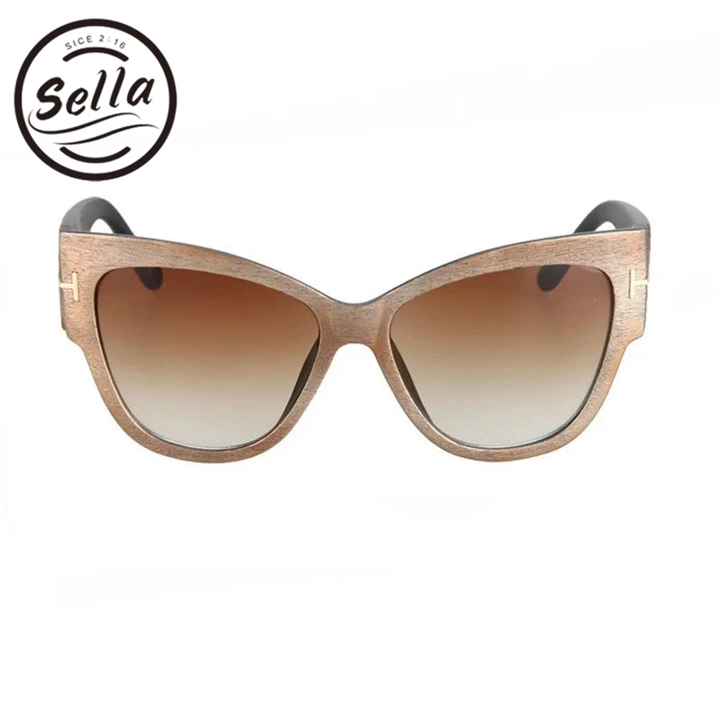 Sella винтажные негабаритные кошачий глаз солнцезащитные очки модные брендовые