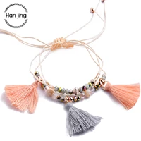 adjustable handmade knots pink rope chaintrendy tassel bracelets for women bracelet friendship jewelry pulseras mujer moda 2019