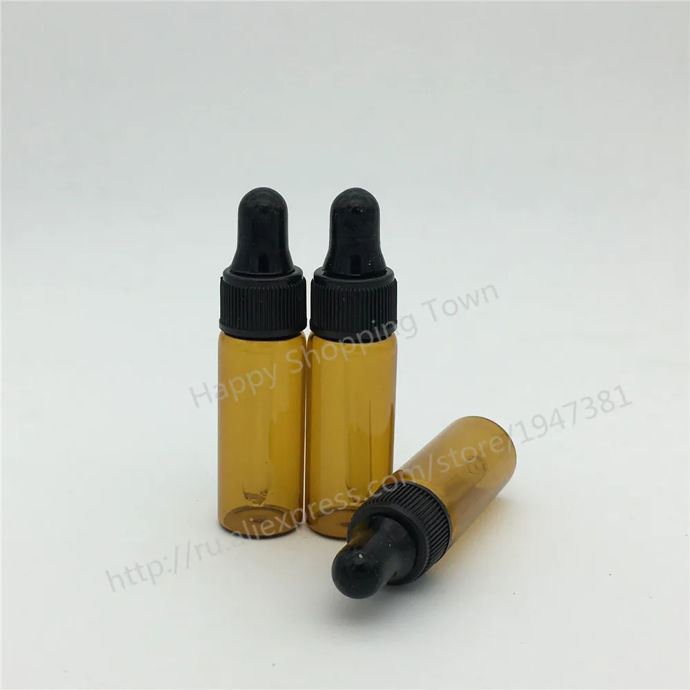 Дорожная бутылка 5 мл флакон с пипеткой из янтарного стекла мини см3 стеклянный