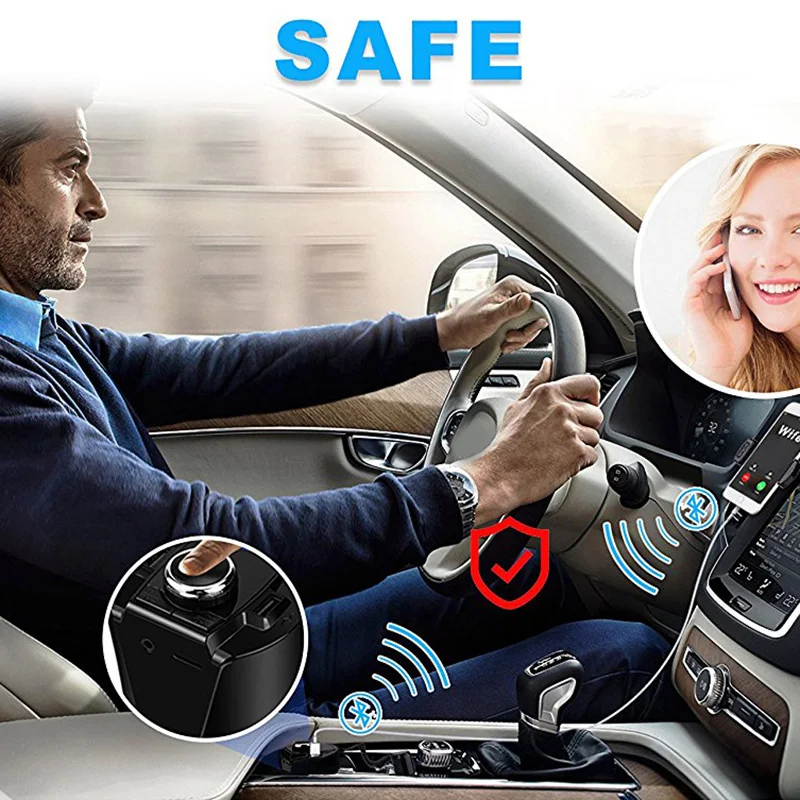 Беспроводной Bluetooth FM передатчик MP3 зарядных порта USB для автомобиля радио Aux аудио Bluetooth приемник адаптер для автомобиля Автомобильный держатель для телефона iPhone зарядка Хендс-фри Ca
