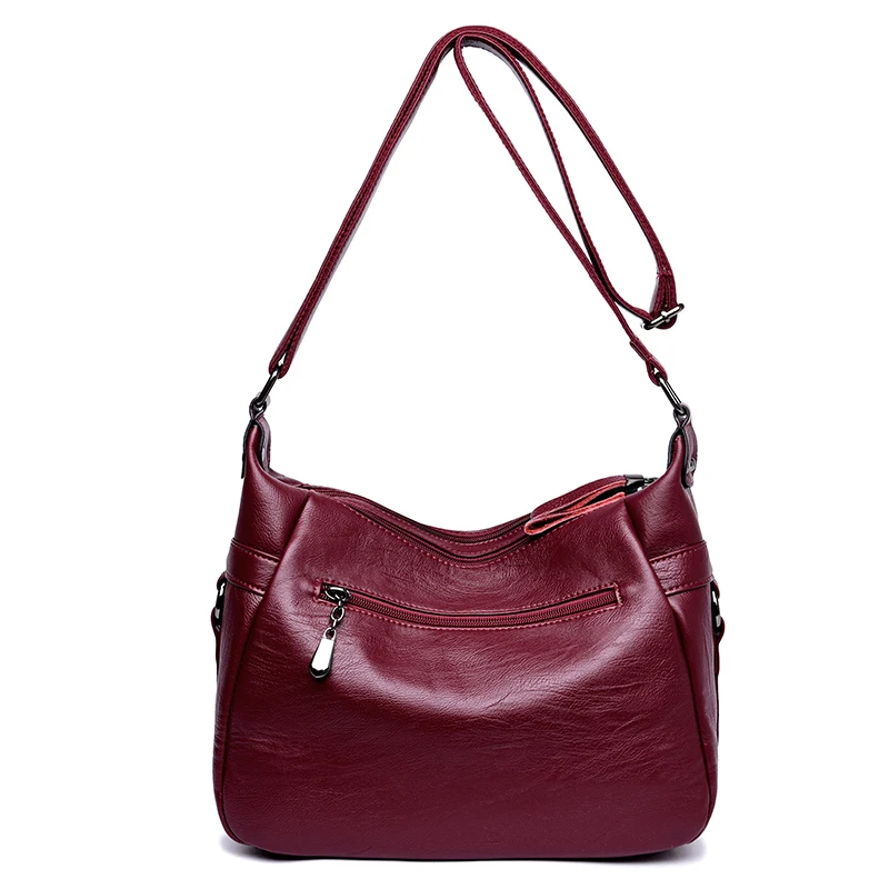 DINCAR новый двойной молнии Для женщин сумка из мягкой искусственной кожи Crossbody для