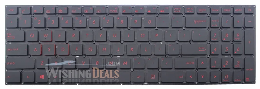 Новый для ASUS N501 N501J N501JW N501V N501VW раскладка клавиатуры США черного цвета с красным